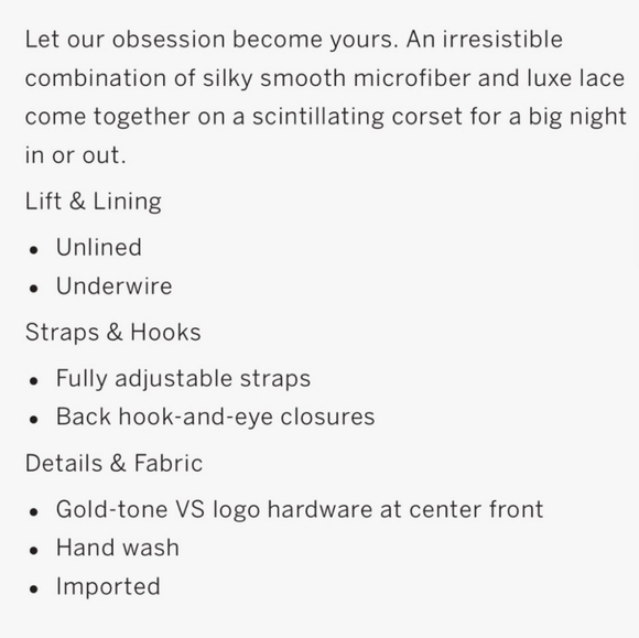 VICTORIA'S SECRET NWT So Obsessed Unlined Corset Bra Size S-DD Moonlit Garden - Picture 13 of 15